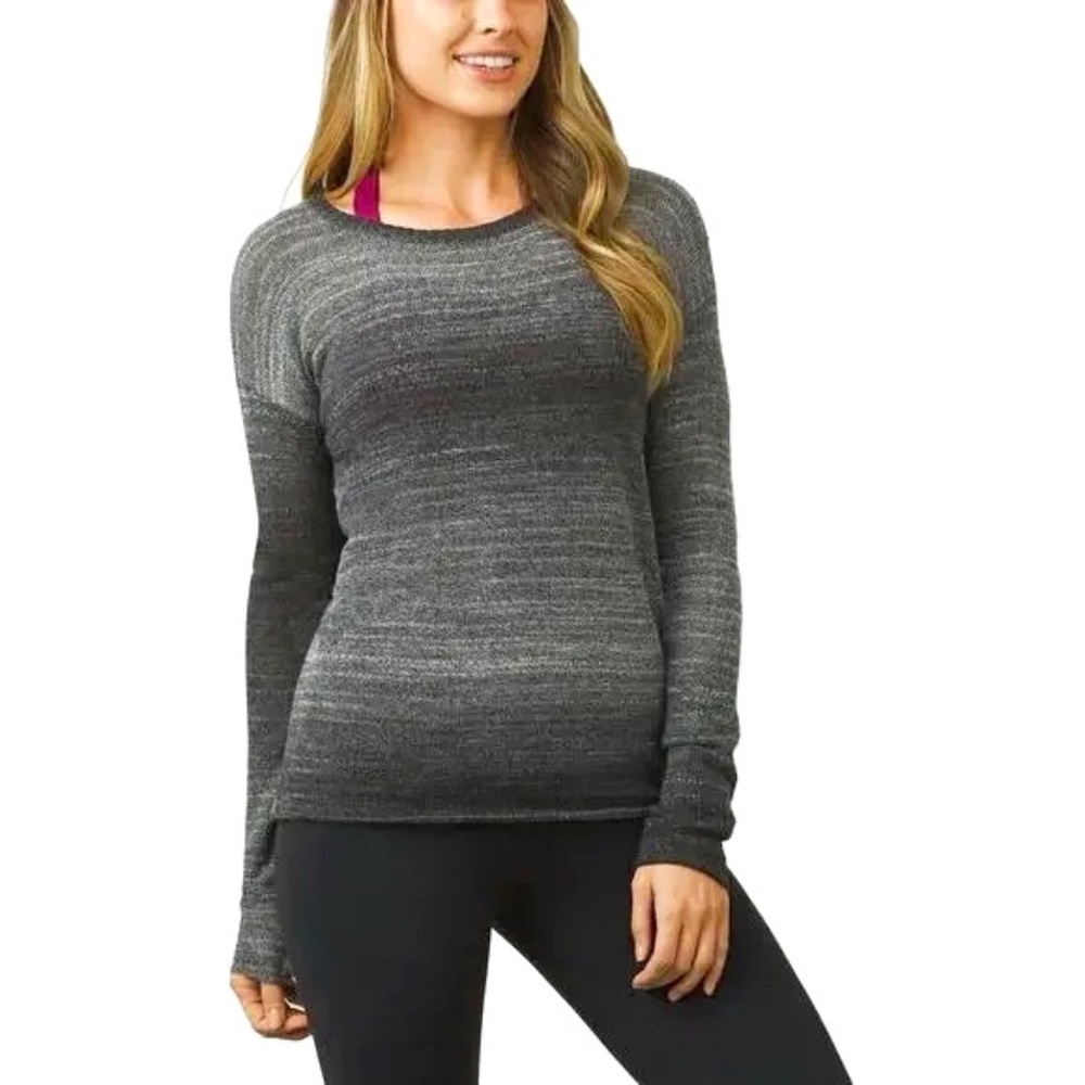 Prana Nightingale Ombré Light Wool Knit Open Back Long Sleeve Sweater SIZE S